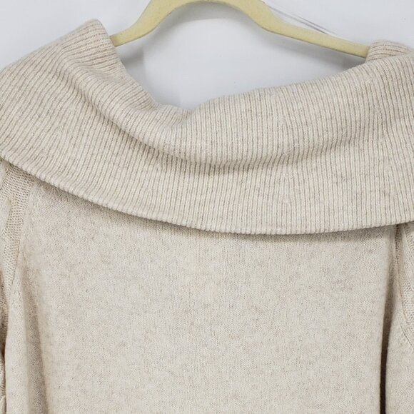 H&M Off Shoulder Cable Knit Sweater M Womens Cream - Picture 8 of 10